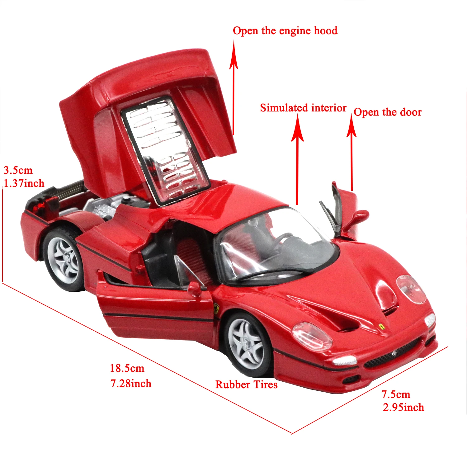 Bburago 1/24 FERRARI F50 Super Cars (1995) Diecast Alloy Cars Model F50 Ferrari Collection Gifts For Adults