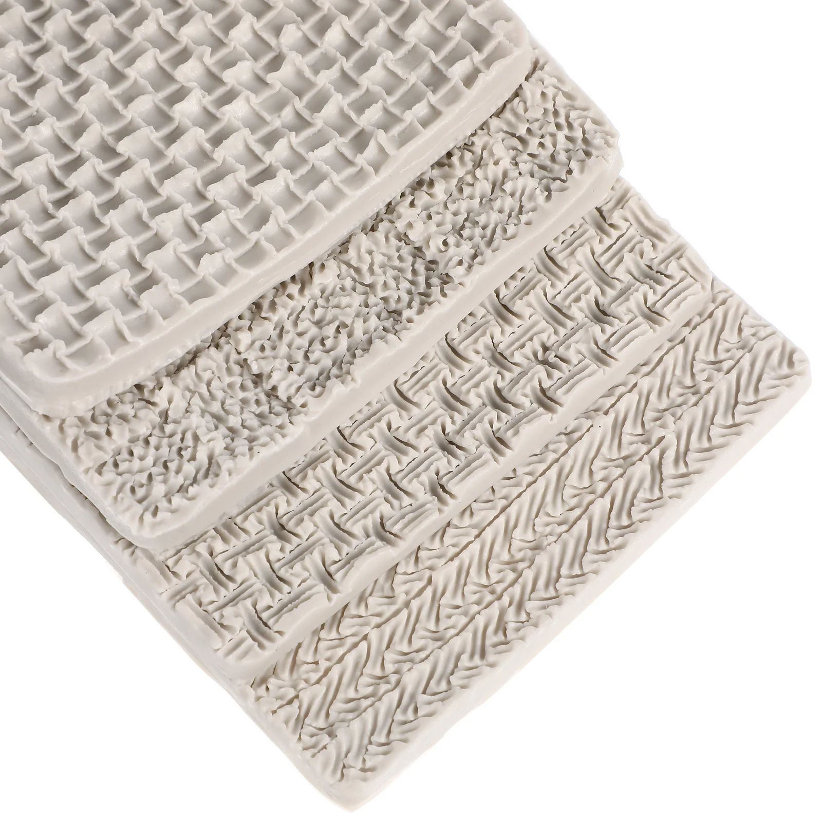 

4Pcs Knit Silicone Mold Crochet Texture Embossed Cake Fondant Chocolate Mold Heat Resistant Baking Kitchen Tools Grey
