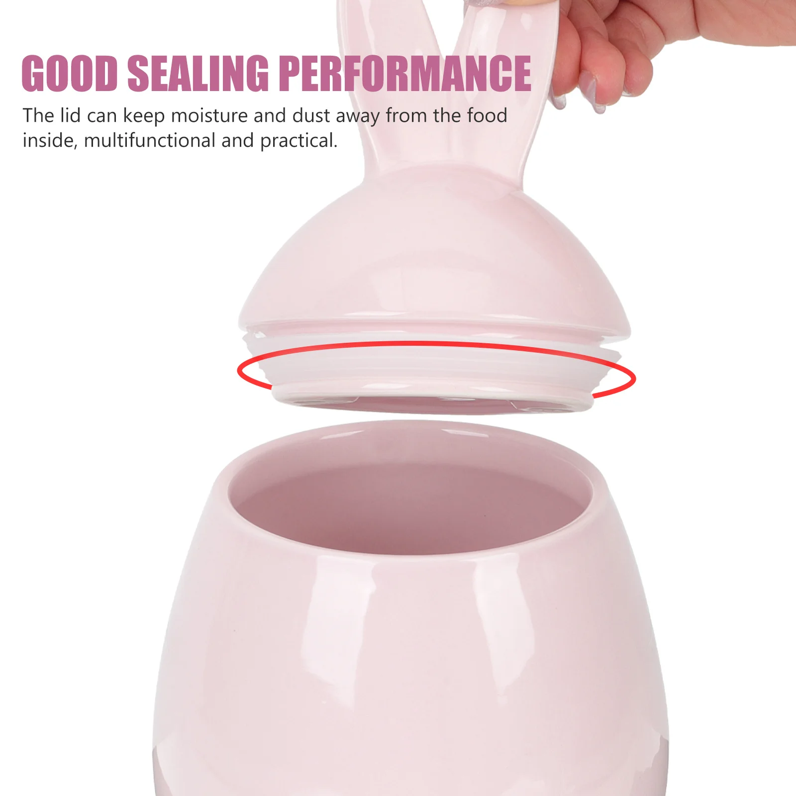 

Ceramic Rabbit Shaped Storage Jar with Lid Multipurpose Airtight Container for Tea Candy Coffee Kitchen Canister