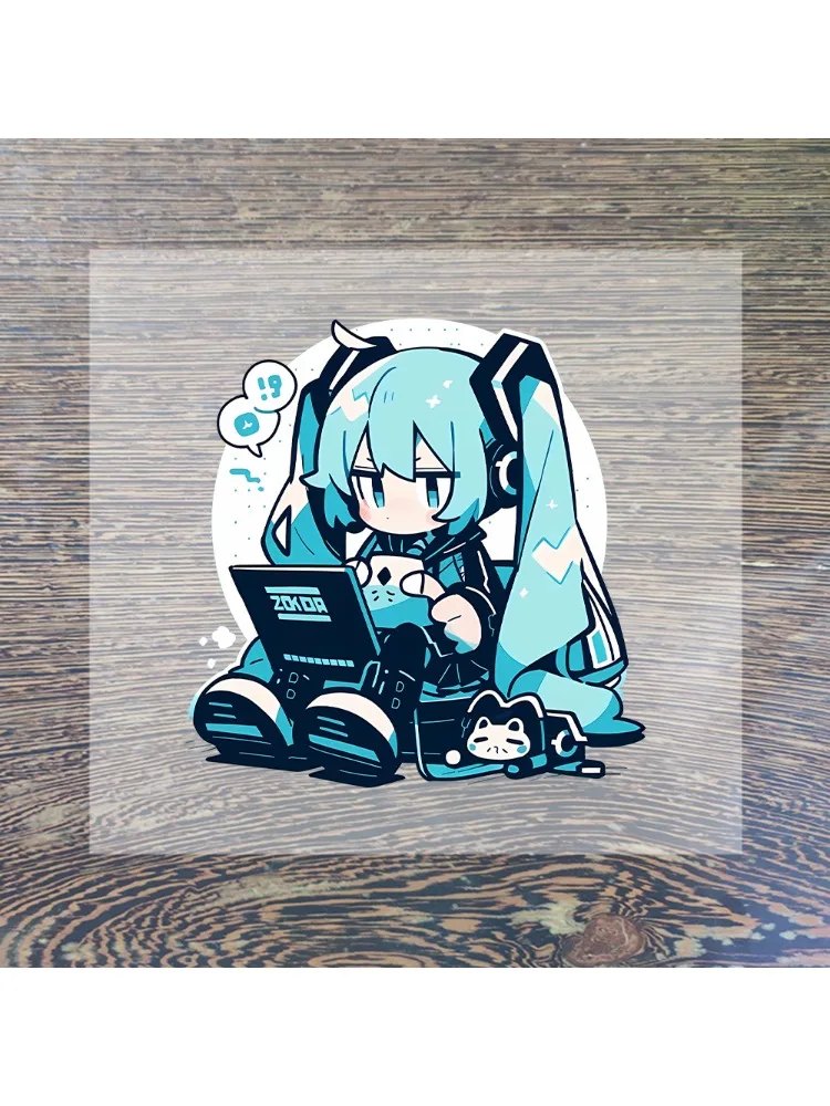 Nouveaux patchs thermocollants de dessin animé Hatsune Miku pour vêtements, autocollants de transfert thermique kawaii DIY, vêtements pour adultes et enfants, autocollant personnalisé