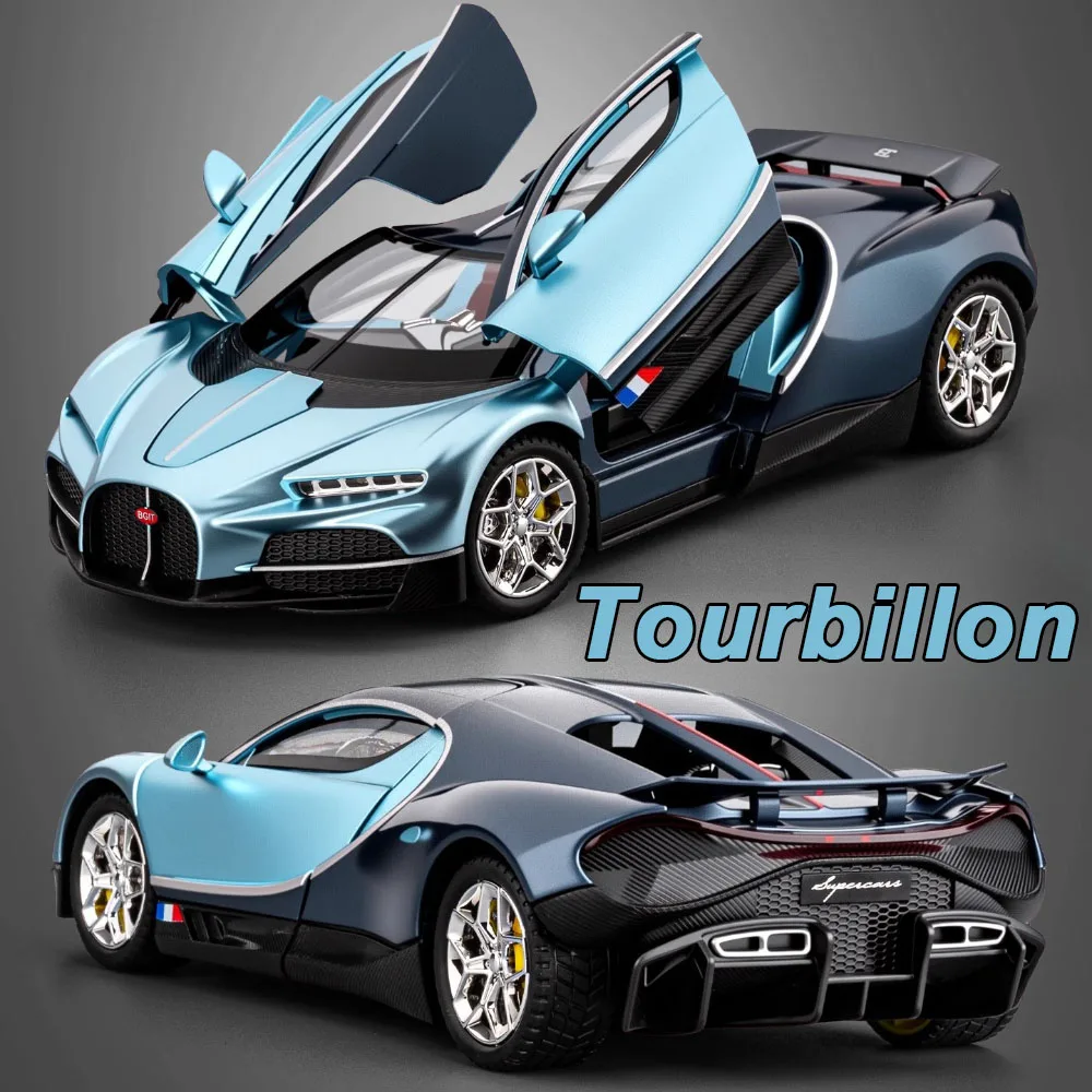 Tourbillon Revuelto a escala 1:24, modelo fundido a presión, juguetes, coches, puertas, sonido abierto, luz, modelos en miniatura, regalo de cumpleaños para niños