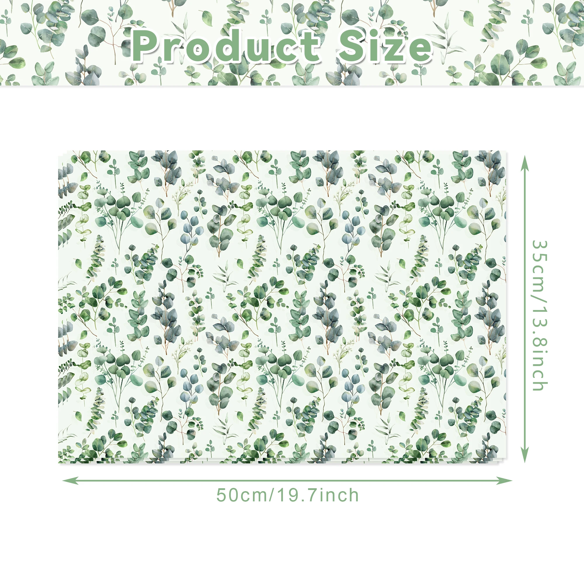 Eucalyptus Leaves Tissue Paper Snow Pear Paper Gift Wrapping Packaging Paper Ideal for Birthdays, Weddings, and Party