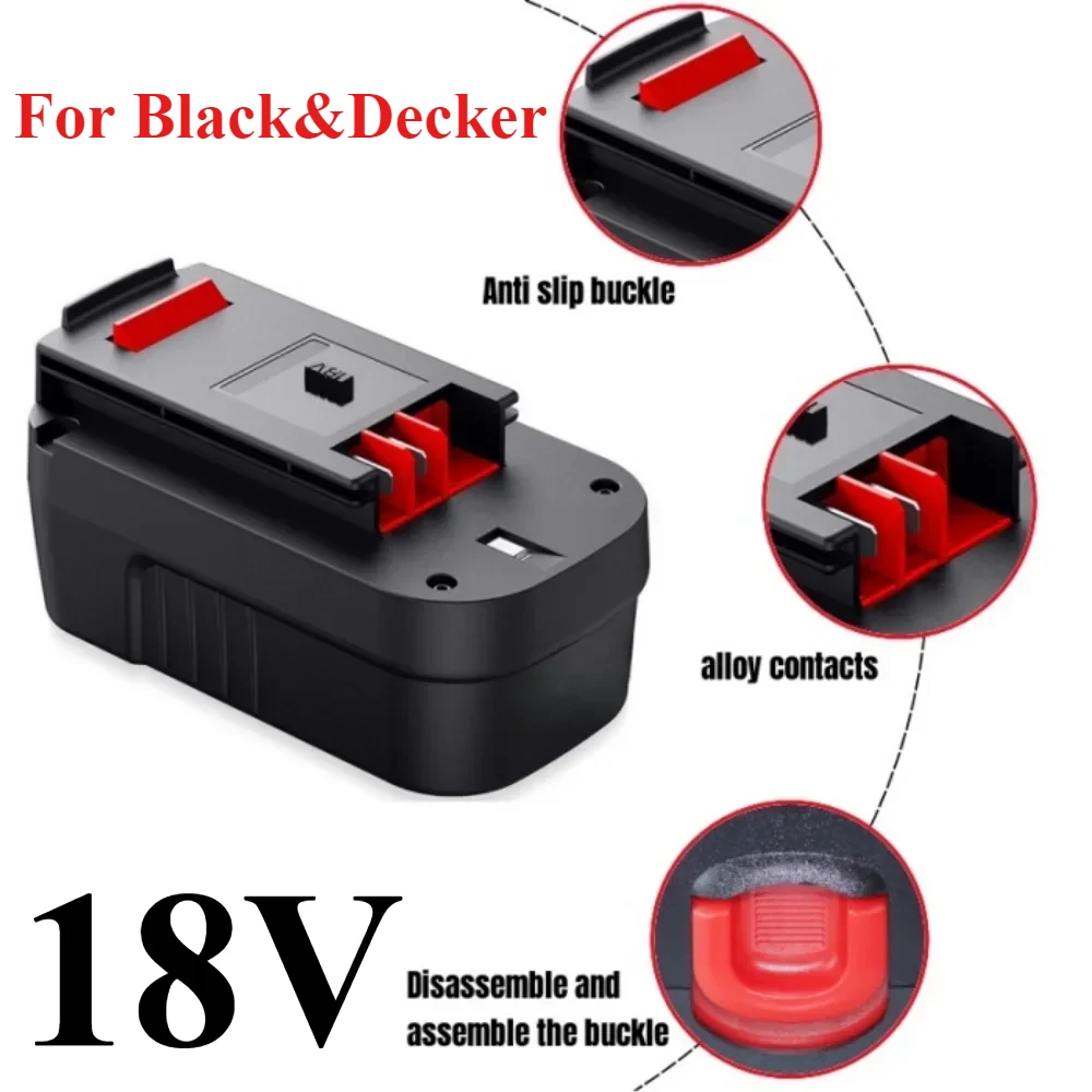 

18V 6Ah For Black & Decker battery (Part number: 244760-00 A1718 A18 HPB18)