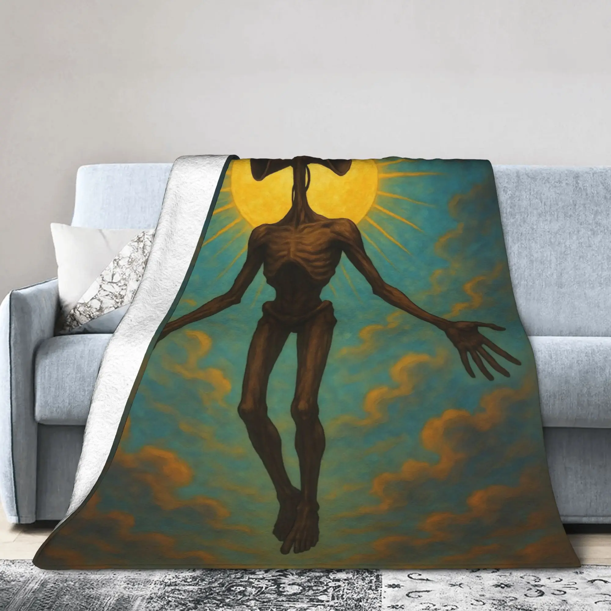 Siren Head Horror Knitted Blanket Fleece  Super Soft Throw Blanket for Bed Bedroom Quilt