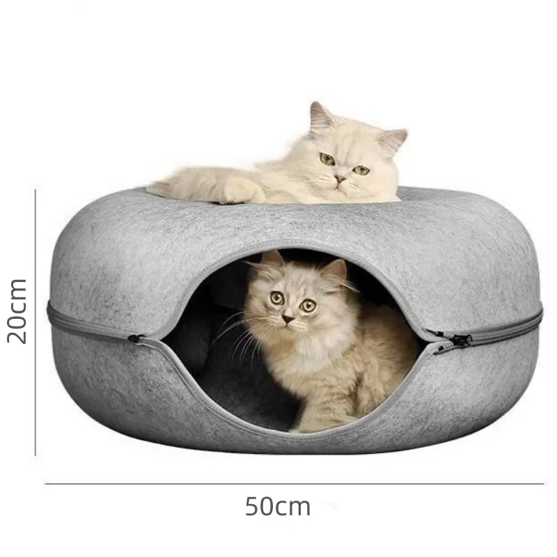 Donut Cat Bed Pet Cat Tunnel Interactive Game Toy Cat Bed Dual-use Indoor Toy Kitten Sports Equipment Cat Training Toy Cat House