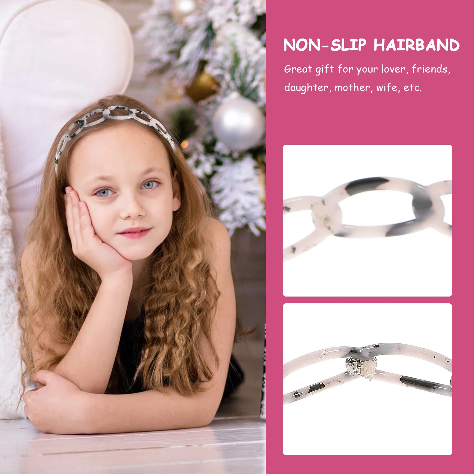 

Premium Vintage Hairband Lightweight Non-Slip Decorative Headwear for Daily Wear Party Shower Face Washing Beauty