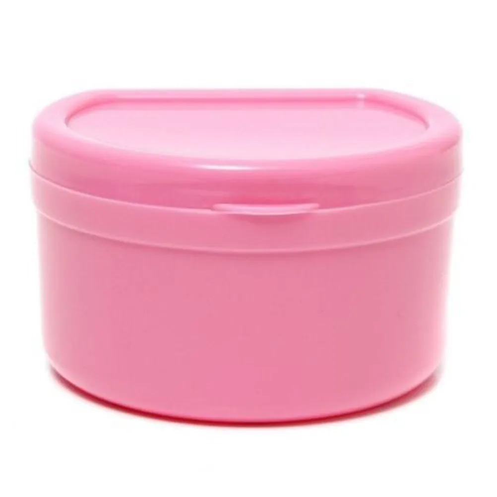 

Миниатюрный портативный контейнер для хранения зубных протезов и ортодонтических капп с сетчатым фильтром, гигиеничный, многоразовый, розовый