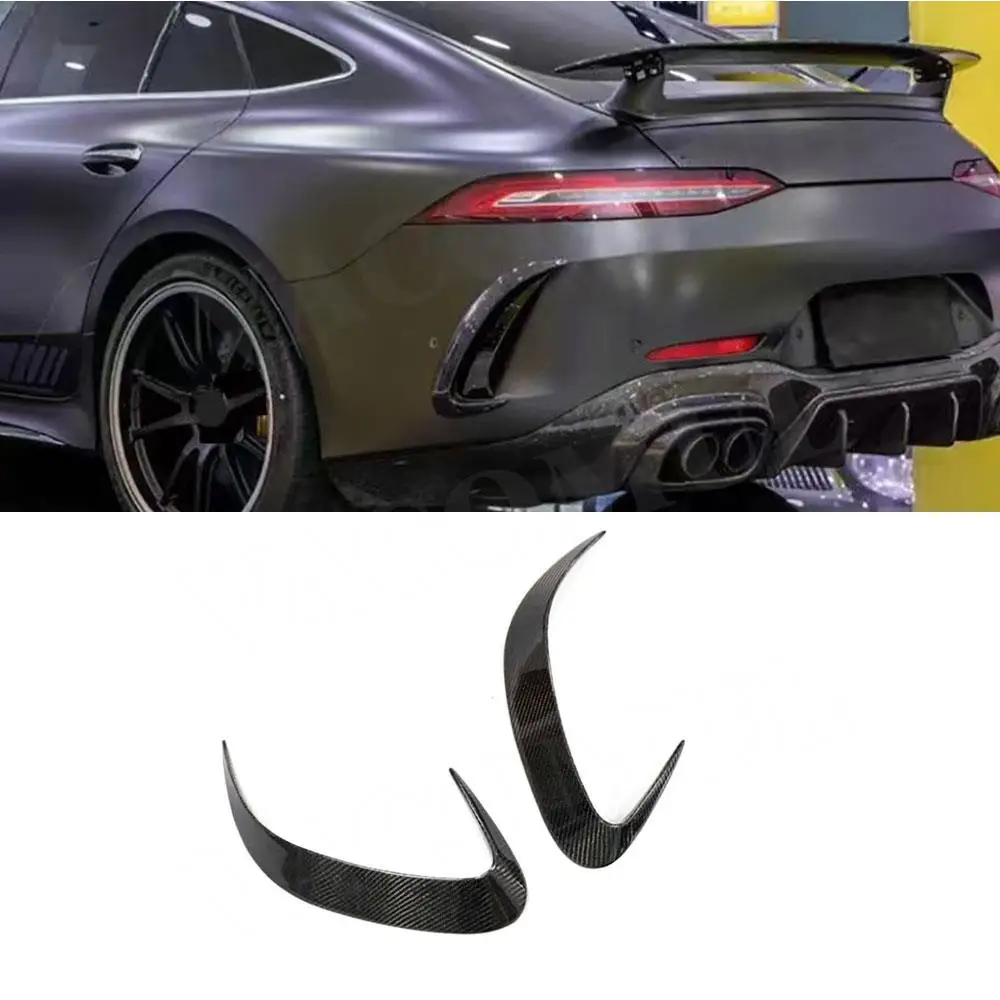 VACOMUL Dry Carbon Car Rear Bumper Air Vent Outlet Trim Canards Covers For Mercedes Benz AMG GT63 GT63S 4 Door 2019-2023