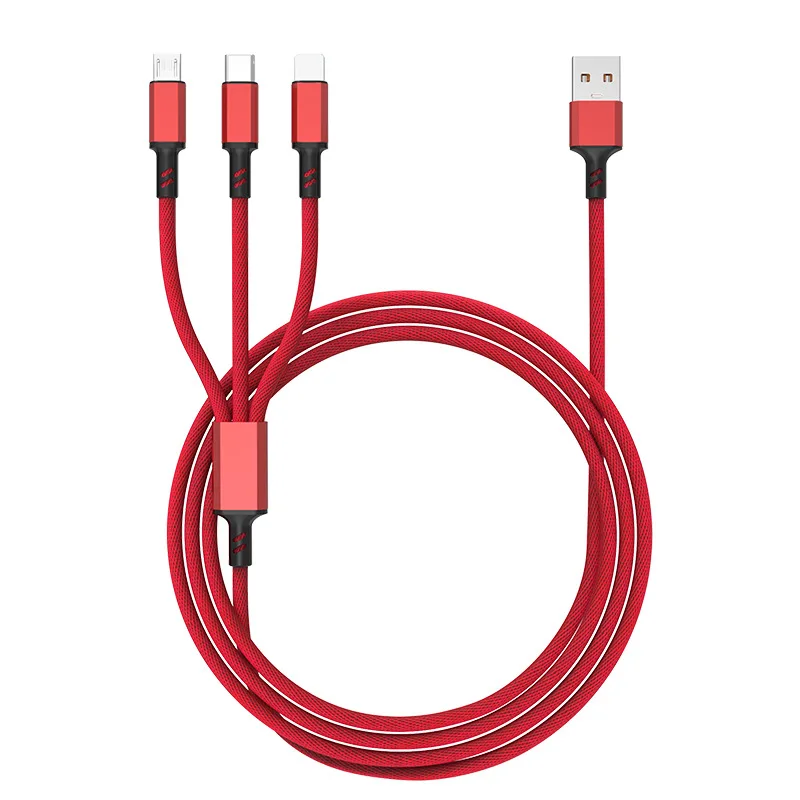 

3 in 1 USB Fast Charging Cable Mobile Phone 5A Type C Micro IOS Multi Charger Cablel Cord For iPhone 13/14 Xiaomi 15 Huawei Gif