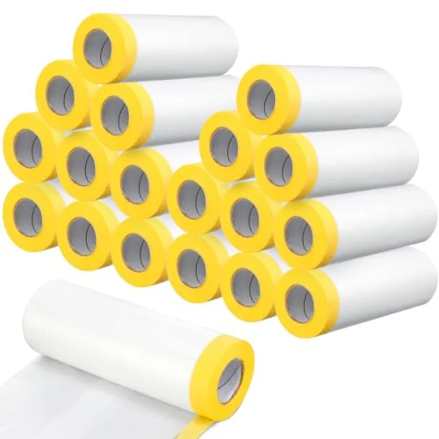 

Roll Painters Plastic with Tape Pre Taped Masking Film for Painting Automotive Paint Adhesive Protective Film Masking Tape Roll