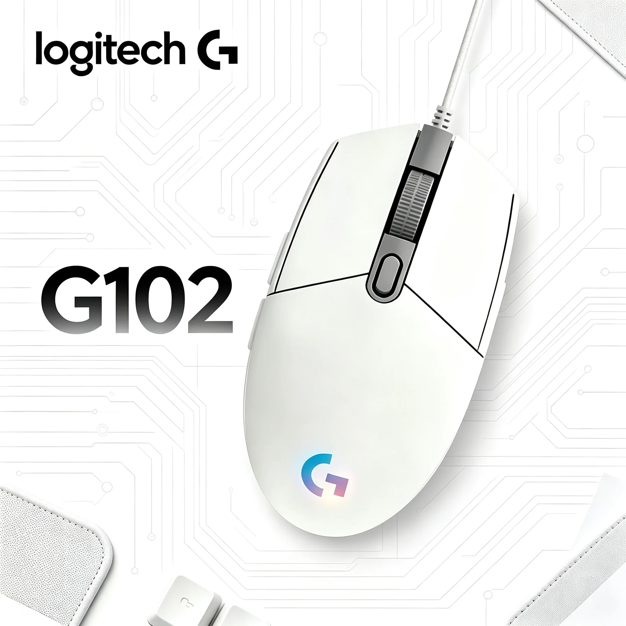 Logitech G102 USB Wired Computer Mouse Plug‑and‑Play RGB Illumination For Valorant CS2 PUBG Gaming And Daily Office Task