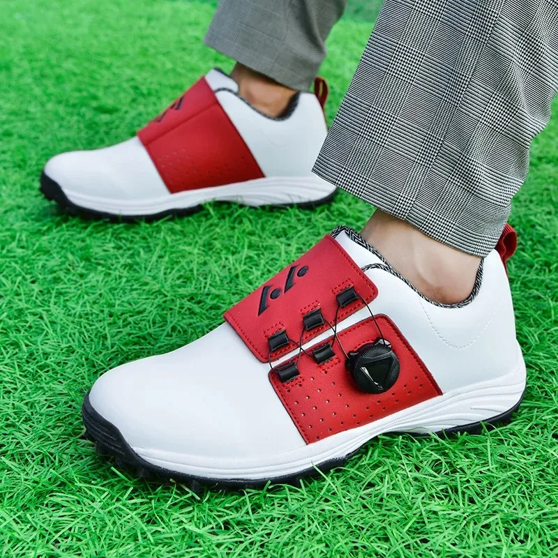 

Men Professional Golf Shoes Waterproof Spikes Sneakers Men Shoes Man Black White Golf Trainers Big Size Golf Shoes for Men