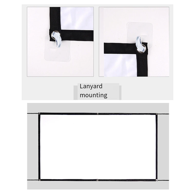 Top-150 Inch Portable Projector Screen 16:9 Simple Projector Curtain High Density Soft Projection Screen For Home Office