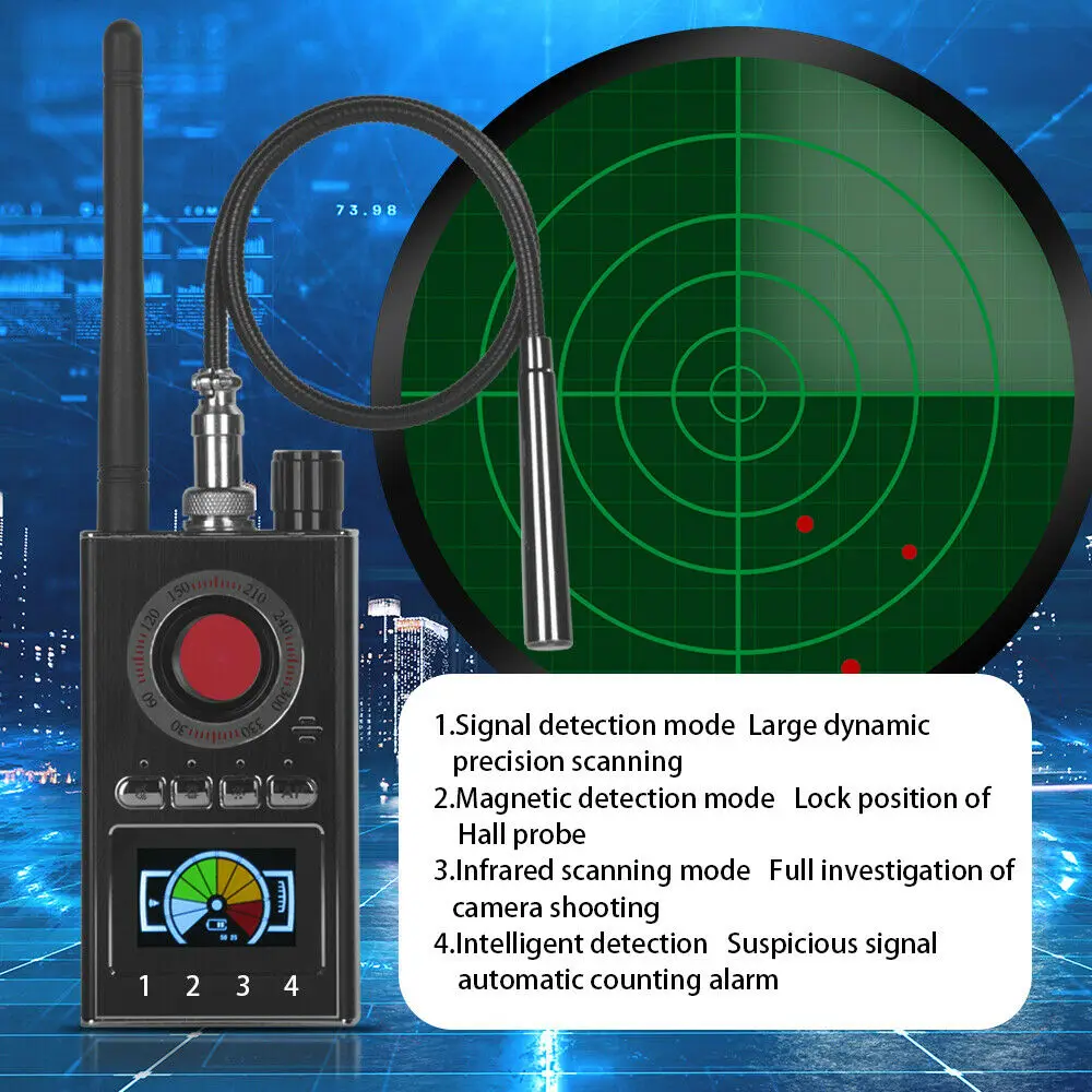 Multi-function AI Camera Detector Anti Candid LED display hunter's GPS Tracker Bug mini Signal lens Detect Wireless Spy gadgets