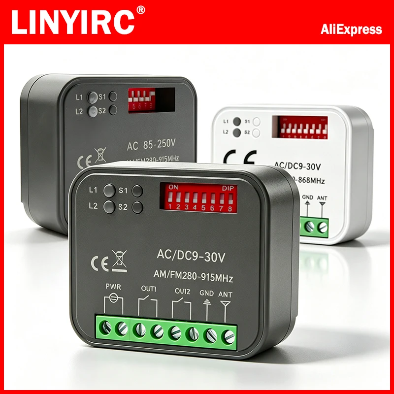 Works With Tuya Wifi Universal RX MULTI Receiver 300-868MHz Garage / Gate Remote Control Receiver 2CH Smart Smart Module Relay