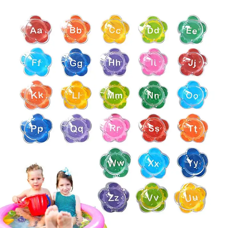 Bath Letters Swimming Water Toys Swimming Pool Entertainment Supplies 26 Pieces Waterproof Bathtub Alphabets for Beach Bathroom