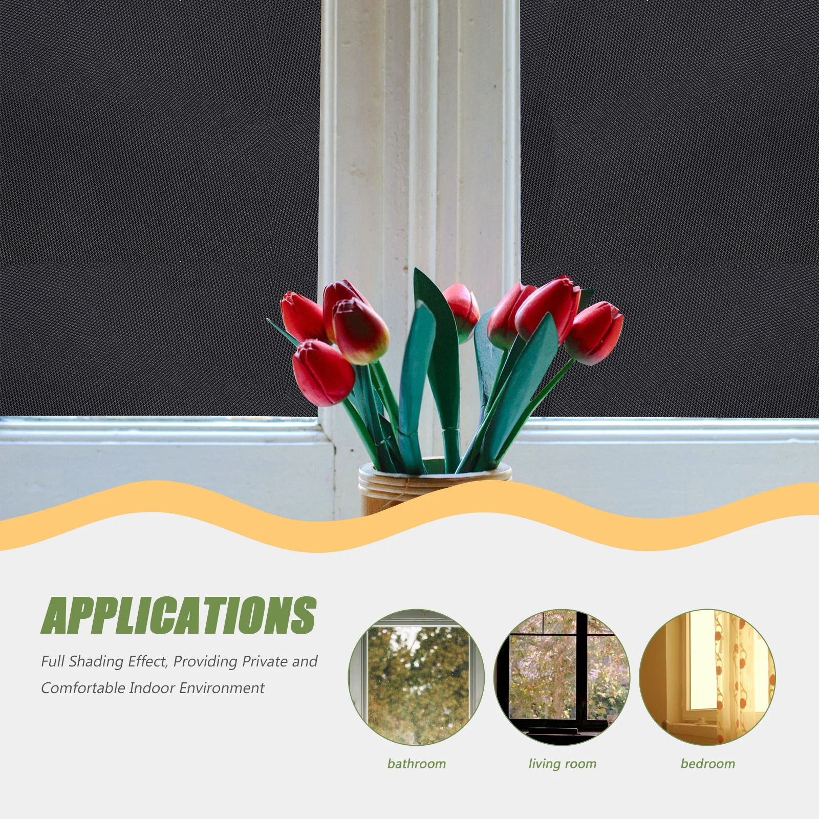 

Portable 1PC Blackout Balcony Curtains No Drill Heat Blocking Light Blocking Shades for Bedroom Install