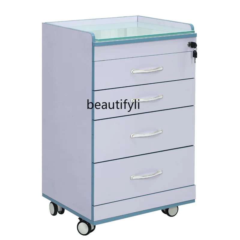 Dental Mobile Side Cabinet Dental Clinic Trolley Stainless Steel Storage Cabinet Beauty Medical Hospital