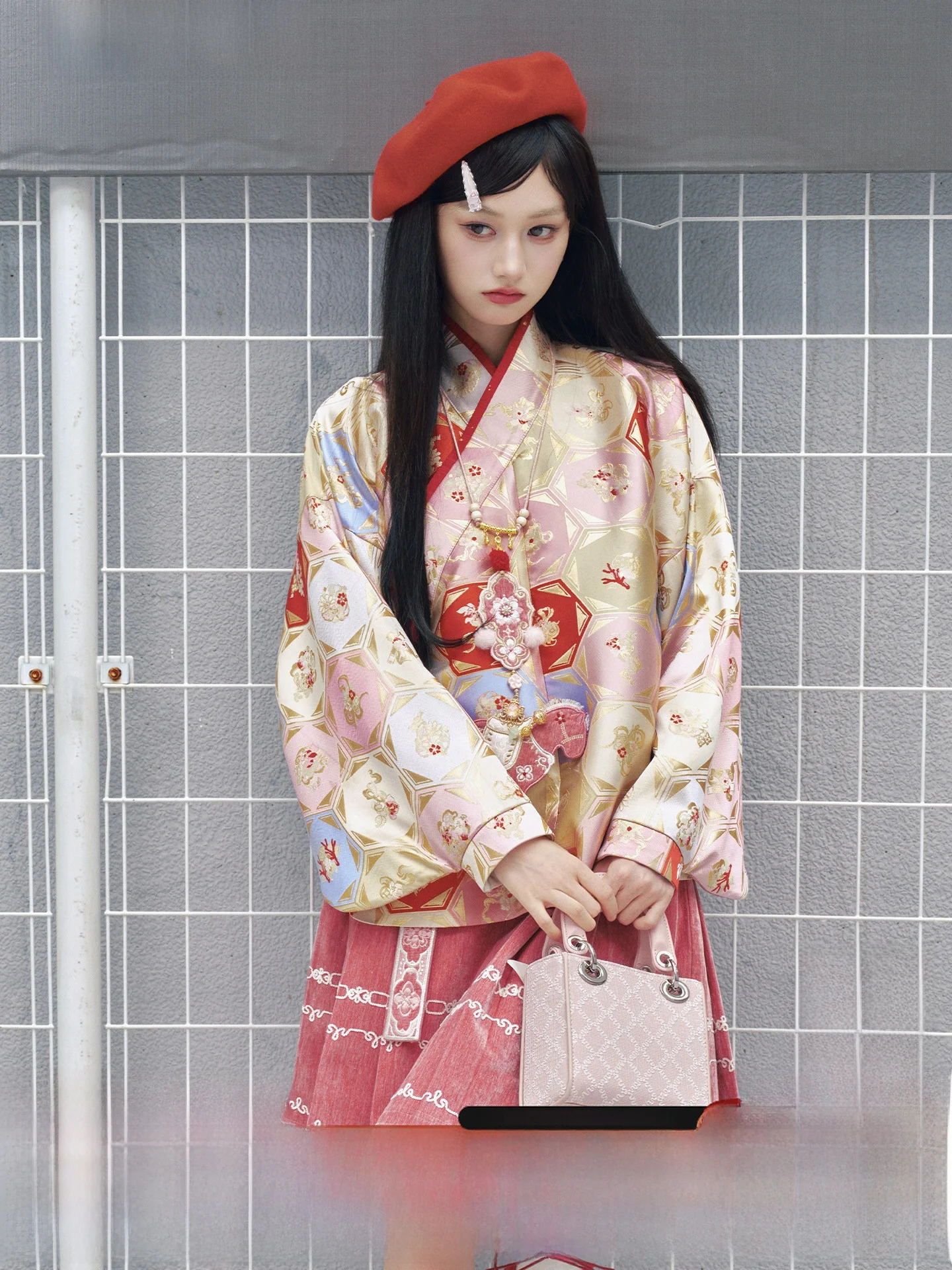 

Fce Lined Embroidered Collar Coat And ort Skirt Women's Hanfu Winter Collection 2025 Traditional Chinese Costume