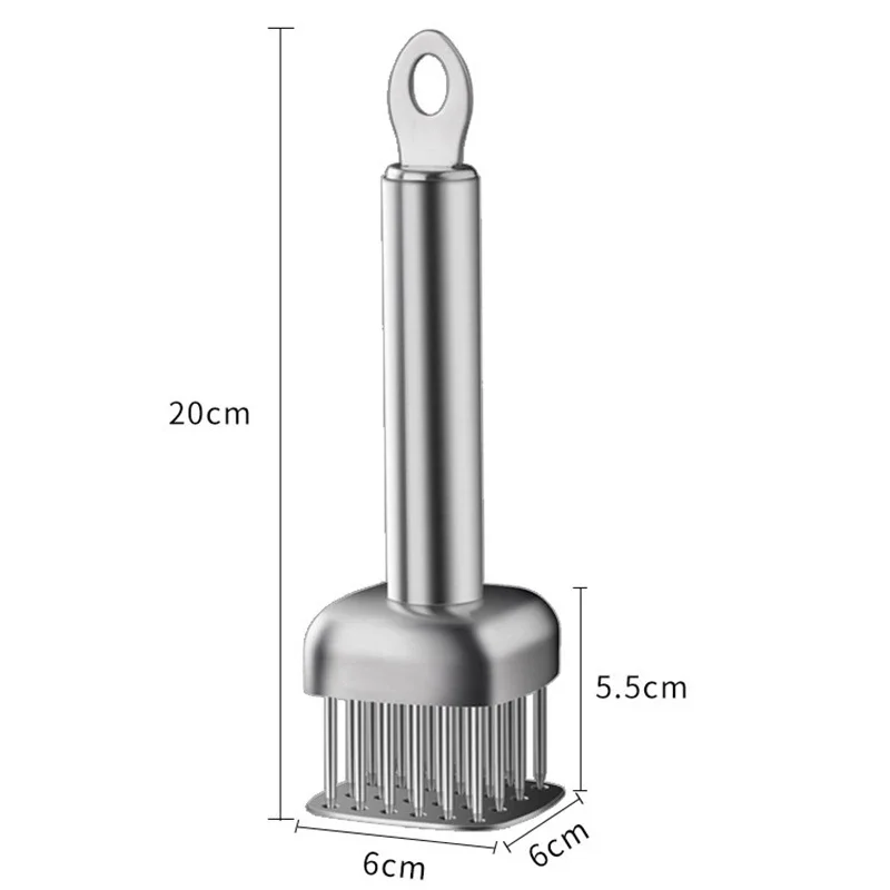 304 Stainless Steel Kitchen Tender Meat Needle Profession Cooking Meat Tenderizer Tool Loose Meat Needle  Pork Chop Steak Hammer