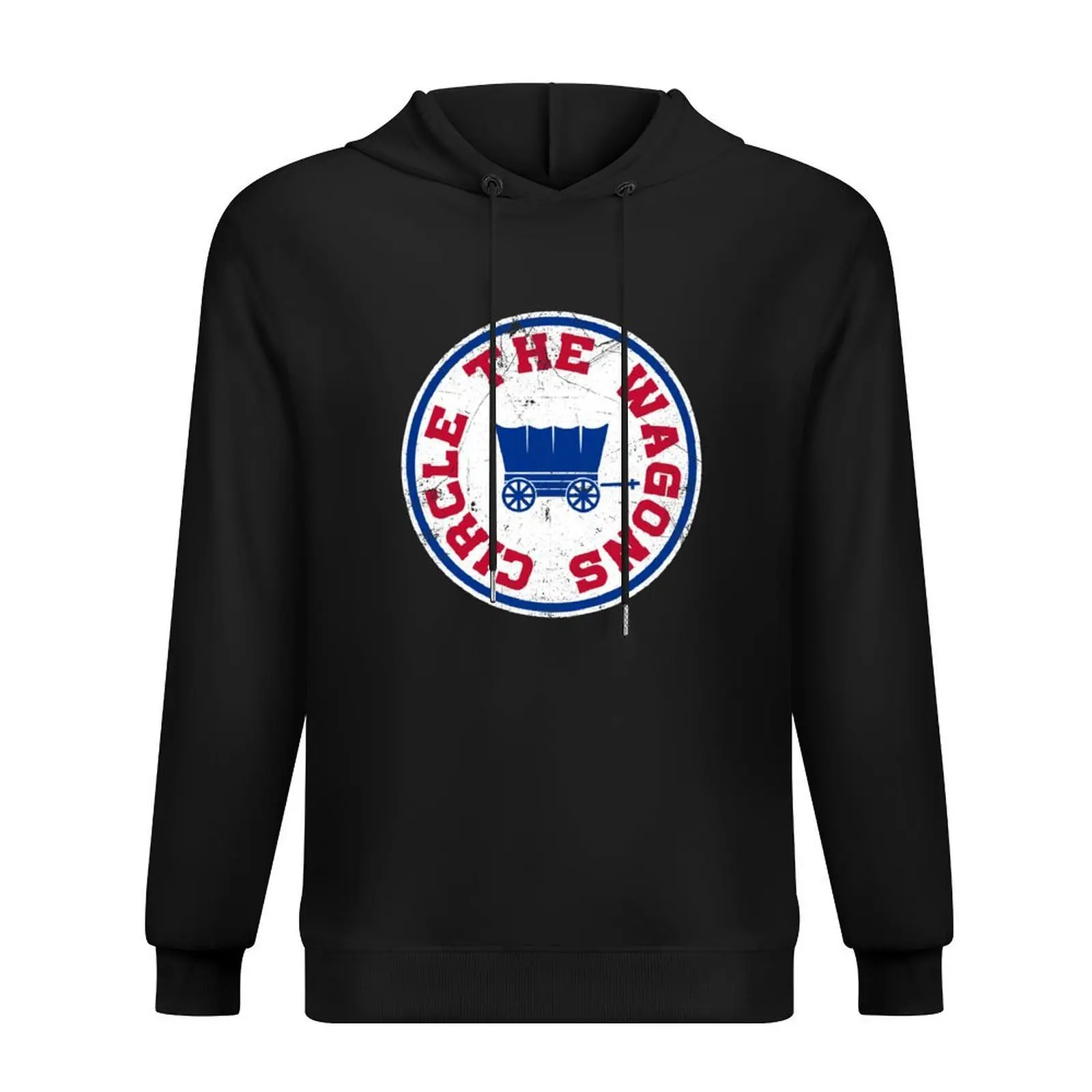 

Circle The Wagons, Vintage - Blue Hoodie clothes for men hooded shirt korean style clothes autumn jacket men mens hoodies