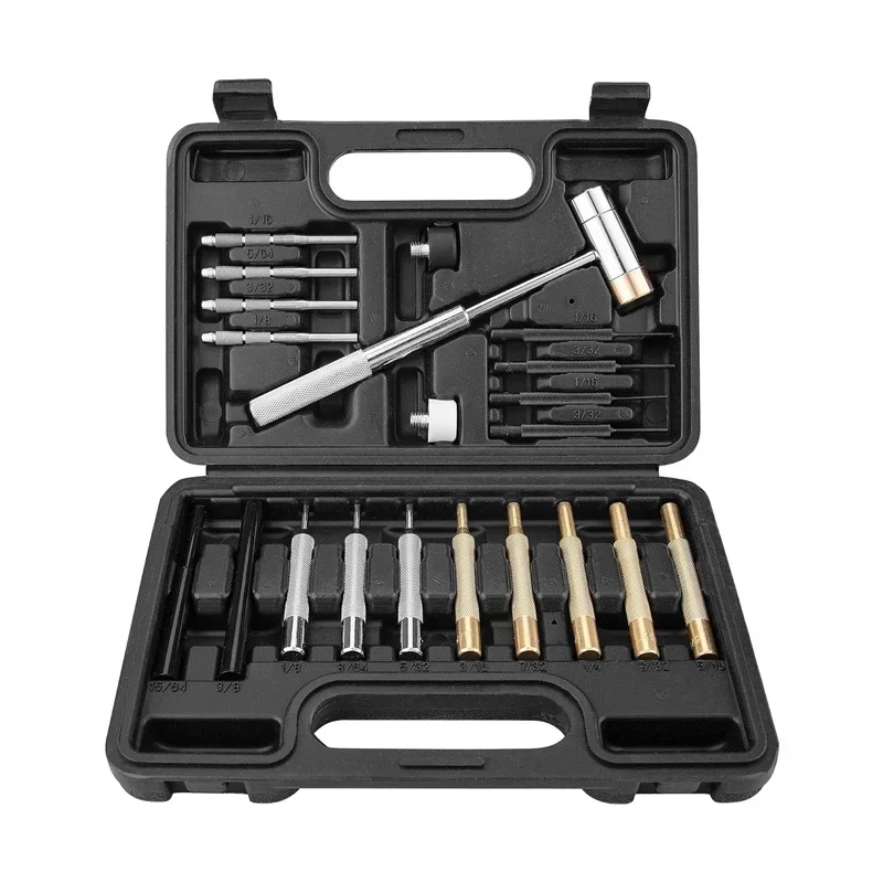 21pcs/set Gunsmithing Punch Tools Made Of Solid Material Including Steel Punch And Hammer With Bench Block Roll Pin Punch Set