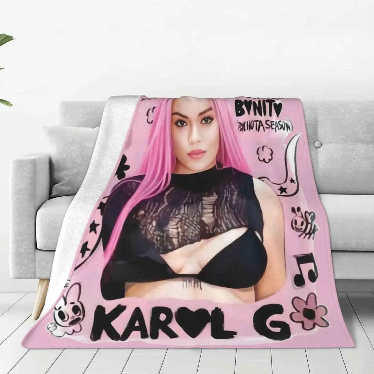 Karol G Manana Sera Bonito Bichota Season Blankets Wool Funny Soft Throw Blanket for Home All Season