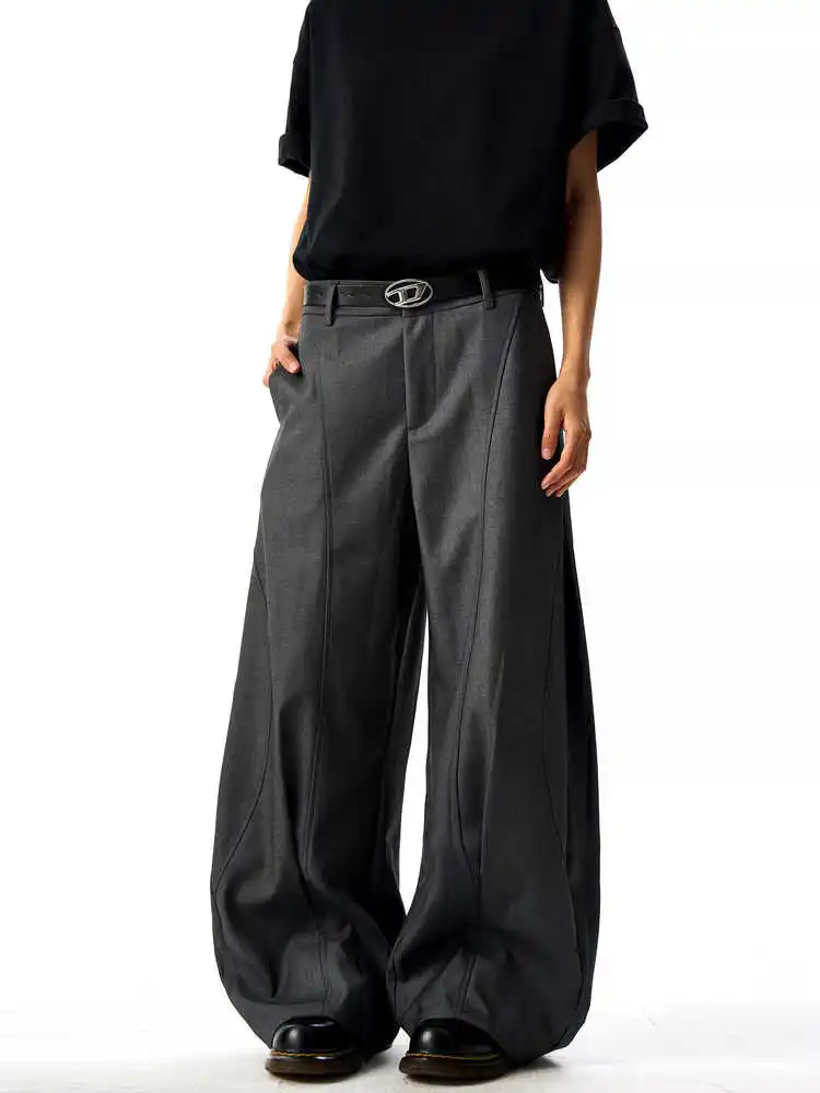 女性黒ゴシックだぶだぶのアーバンパンツオーバーサイズボーイフレンドスーツパンツ原宿日本 2000 年代スタイル Y2k エモヴィンテージズボン 2025