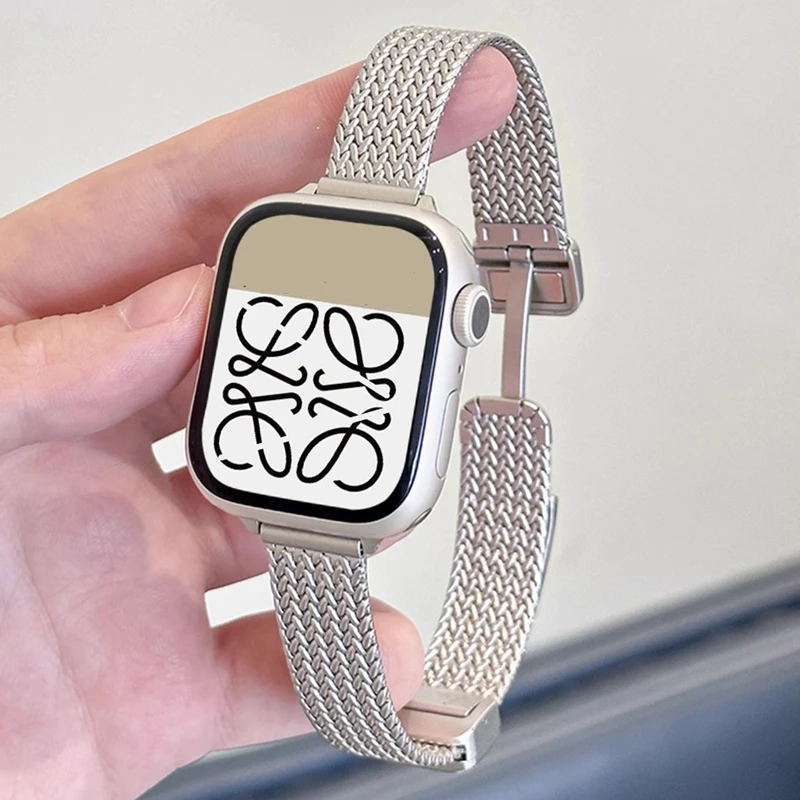 

Магнитный тонкий ремешок для Apple Watch Band Series 10, 42 мм, 41 мм, 40 мм, 38 мм, ремешок для iWatch 9 8 7 6 5 4 3 SE