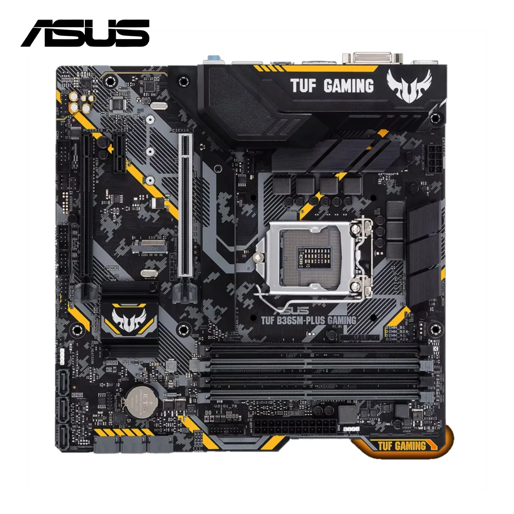 ASUS Motherboard, TUF B365M-PLUS GAMING, B365 Chipset, LGA 1151 Socket for 8th 9th Gen Core, 8700K 9100F 9400F 9500 9700K 9600K