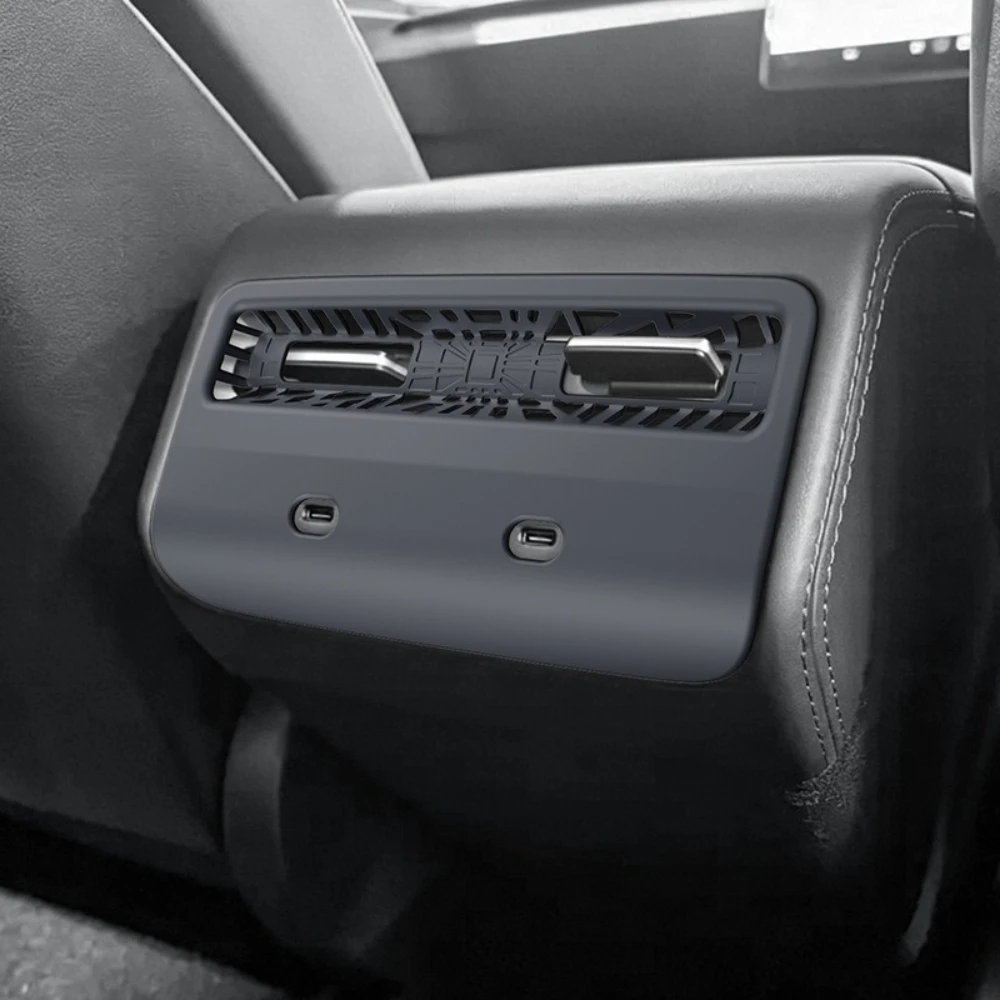 For Tesla Model Y Standard RWD 25-26 Rear Air Outlet Trim Cover  Anti-block Backseat Air Vent Grille Protection CoverAccessories