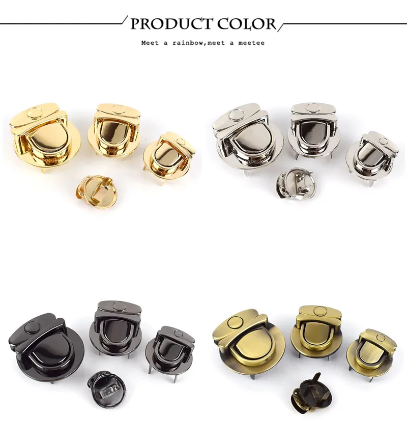 2/5Pcs Metal Turn Lock Snap Buckles for Handbag Women Bag Twist Locks Clasps Closure DIY Latch Buckle Hardware Accessories