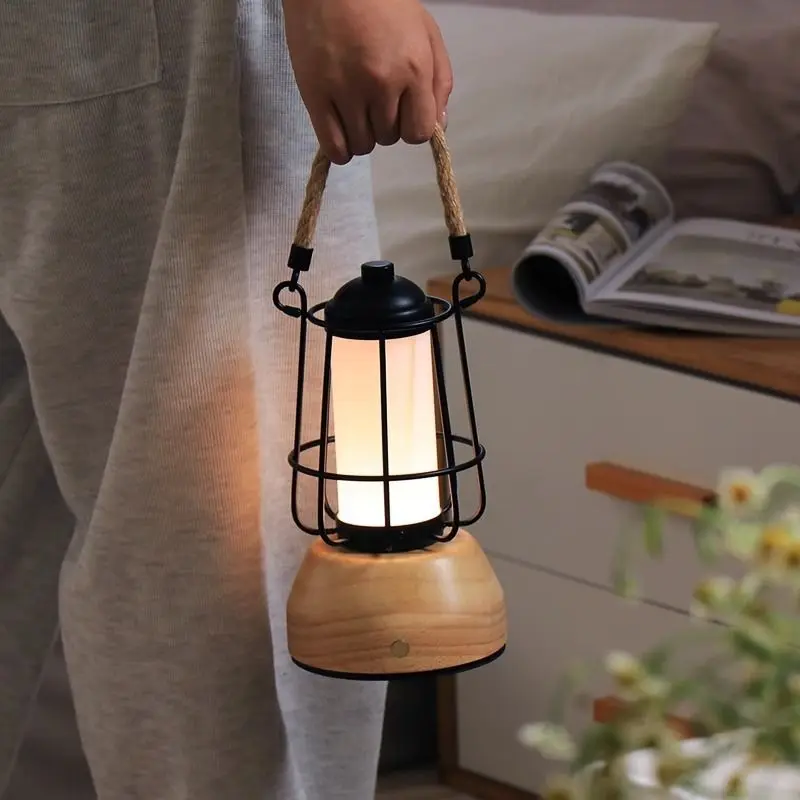 American retro desk lamp decoration hand-held lamp bedroom sleep charging wireless bedside atmosphere small night light