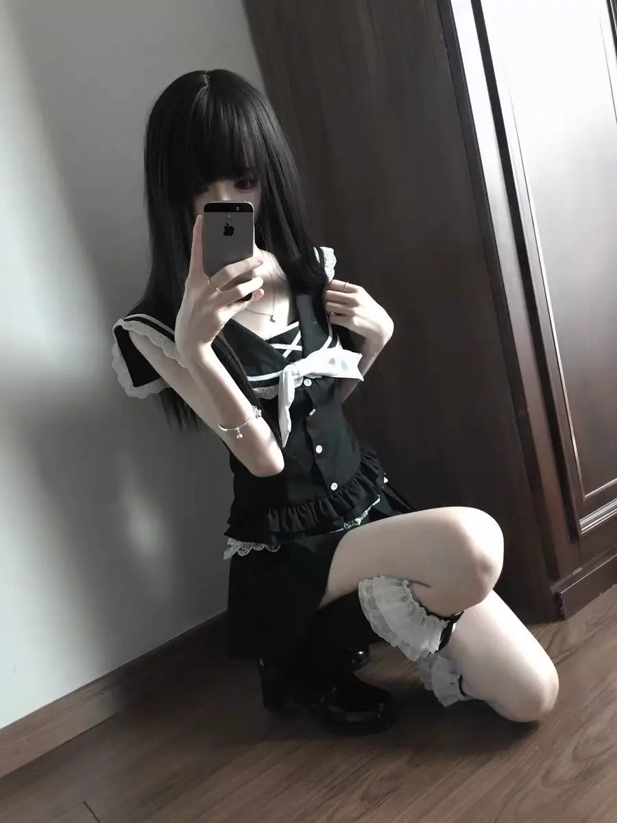 

Summer Gothic Black Retro Design Women's Matching Sets Y2k Lace Sweet Elegant 2 Piece Set Female Chic Korea Popular Clothes New