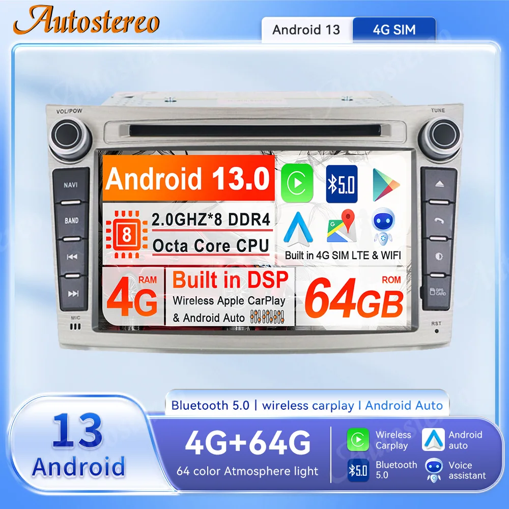 Android 13 For Subaru Outback Legacy 2009-2014 Car GPS Navigation Auto Stereo Head Unit Multimedia Player Radio Tape Recorder