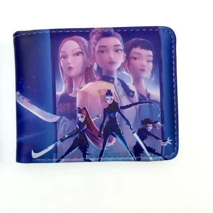 K-POP Demon Hunters Huntrix Rumi Mira Zoe Portafoglio corto in pelle PU Porta carte Portamonete per studenti Fan ​