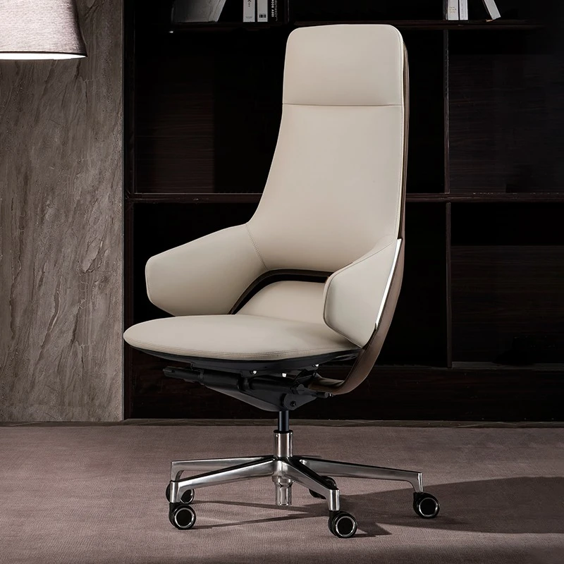 

Leather boss office chair home study computer chair comfortable president swivel chair