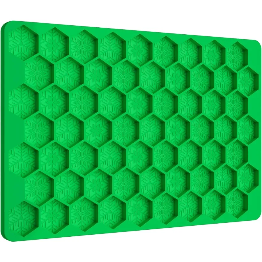 

Hexagon Snowflakes Silicone Molds for Chocolate Gummy Candy Wax Melts and Ice Cube Tray with Scraper