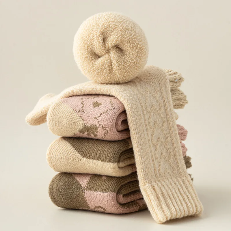 

Женские плюшевые носки для сна с бантом — толстые махровые домашние носки-тапочки, милые и уютные зимние домашние носки для экипажа