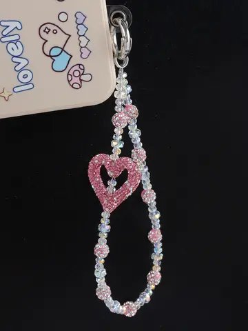 2025 नई मिठाई शांत शैली मोबाइल फोन श्रृंखला उच्च अंत प्यार फ्लैश मनके हाथ चाबी का गुच्छा बैग डोरी महिलाओं के उपहार 10 best sales प्रेम चाबी का गुच्छा - №7