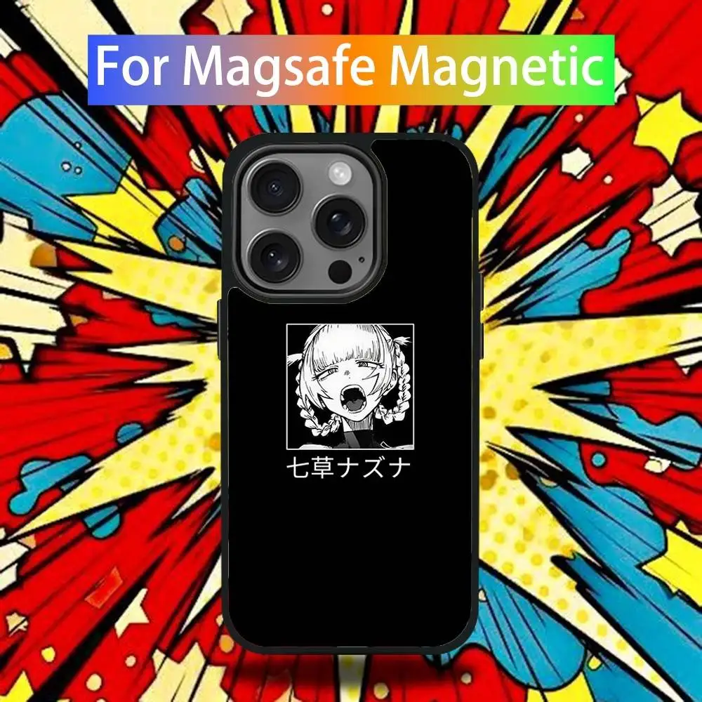 Nazuna Nanakusa telefoonhoesje voor iPhone 16,15,14,13,12,11,Pro,Max,Plus,Mini,SE4,E magnetisch Magsafe draadloos opladen