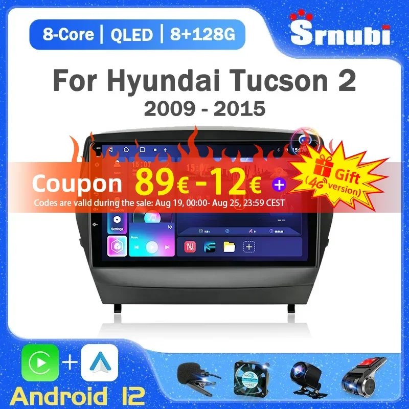 

Srnubi 2 Din Android 12.0 Car Video Radio for Hyundai Tucson 2 LM IX35 2009 - 2015 4G WiFi GPS Carplay Multimedia DVD Head Unit