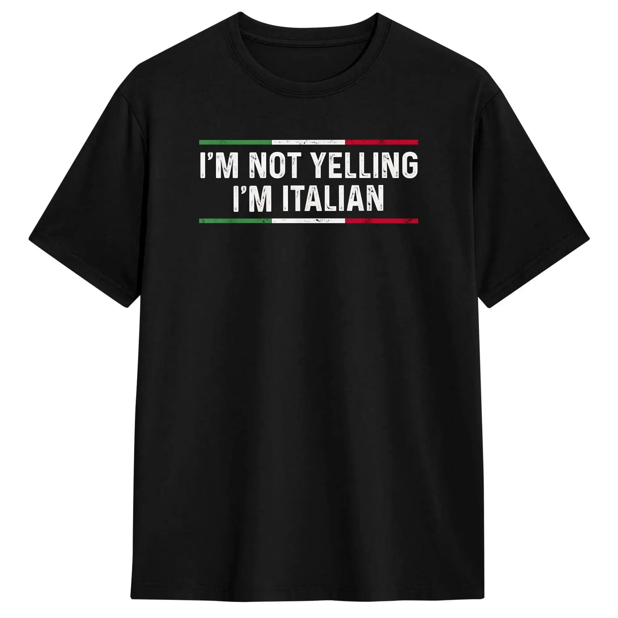 I'm Not Yelling I'm Italian Cotton T Shirt For Man Summer  Y2K Fun T-Shirts Comfortable Trending Tees Big Size Design Clothes