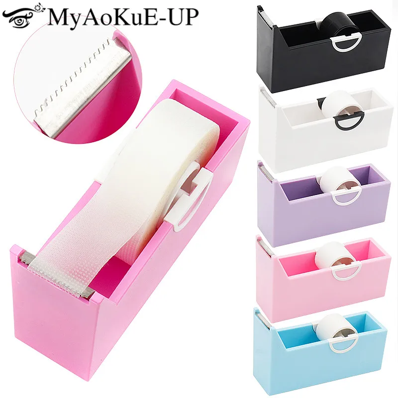 Eyelash Extension Tape Holder Base Lash Adhesive Tape Cutter Dispenser Grafting Lash Plastic Rotating Tape Cutting Makeup Tool