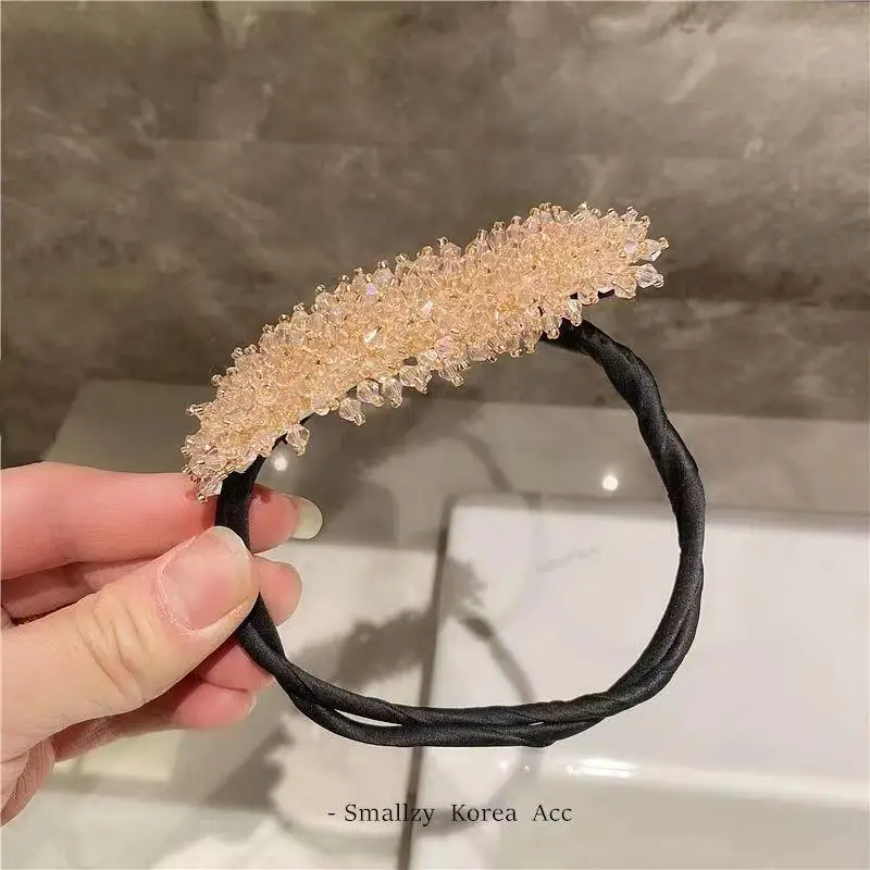 Eleganckie spinki do włosów z kryształkami i perłami, opaski do włosów, spinki typu donut, gumki do włosów, akcesoria do stylizacji włosów DIY dla kobiet.