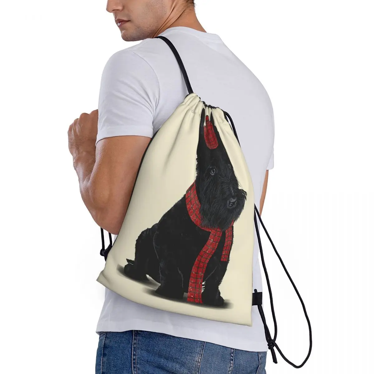 

I Love My Scotties Dog 3 Backpacks Portable Drawstring Bundle Pocket Sports Bag Book Bags for Man Woman Students