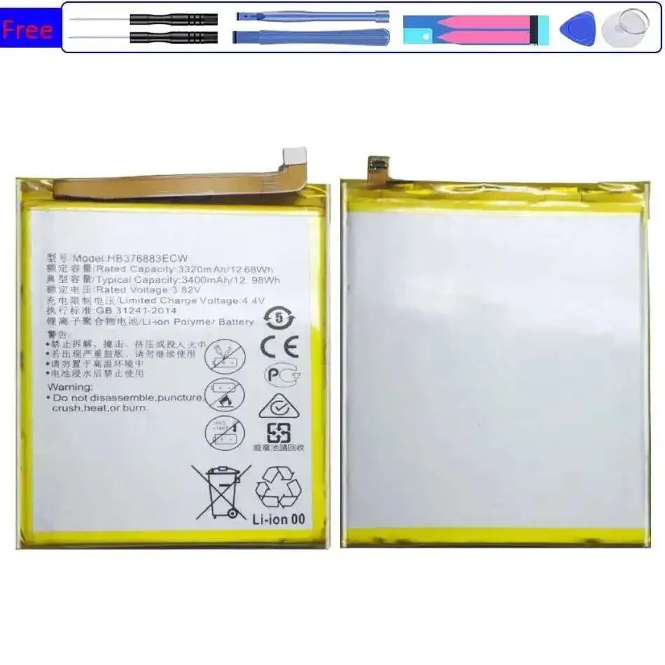

Аккумулятор мобильного телефона HB 376883 ECW 3400Mah для Huawei Ascend P9 Plus P9plus Bateria