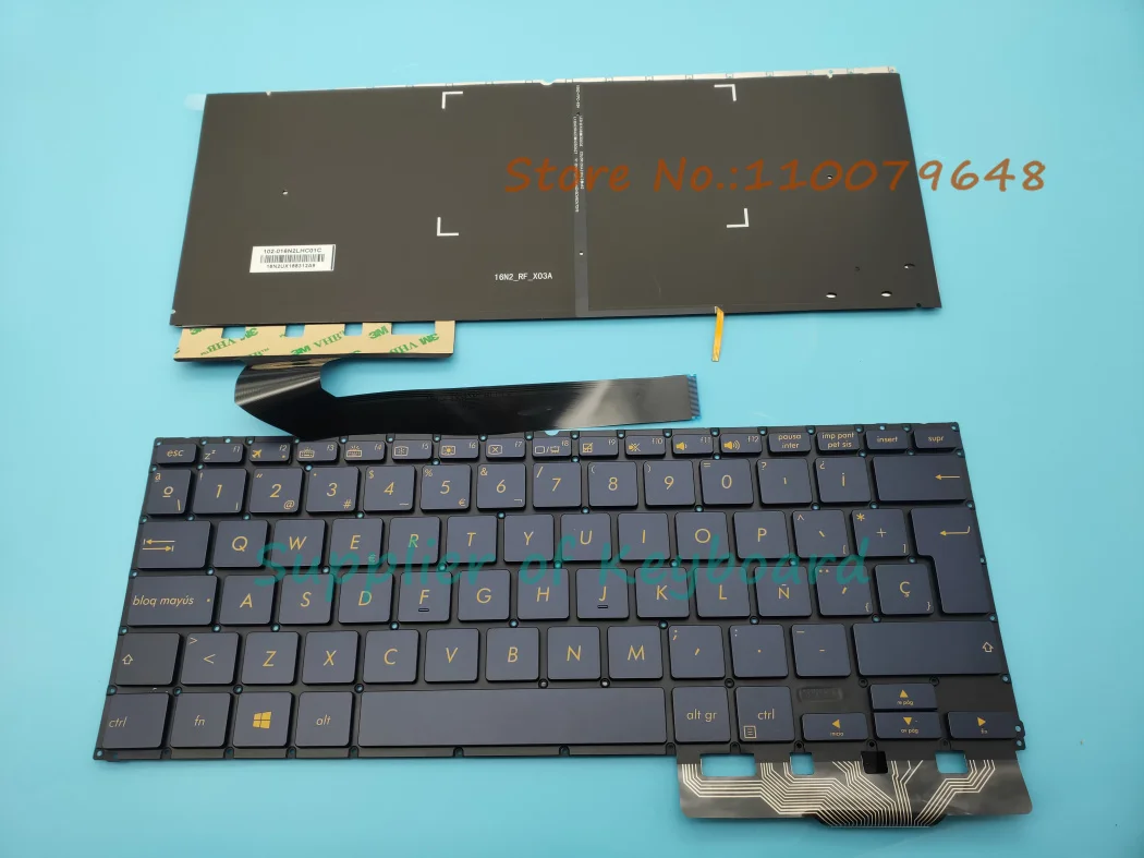 

NEW For Asus ZenBook Flip S UX370 UX370UA UX370UAF UX370UAR Q325U Q325UA Laptop Latin Spanish Keyboard Blue Backlit