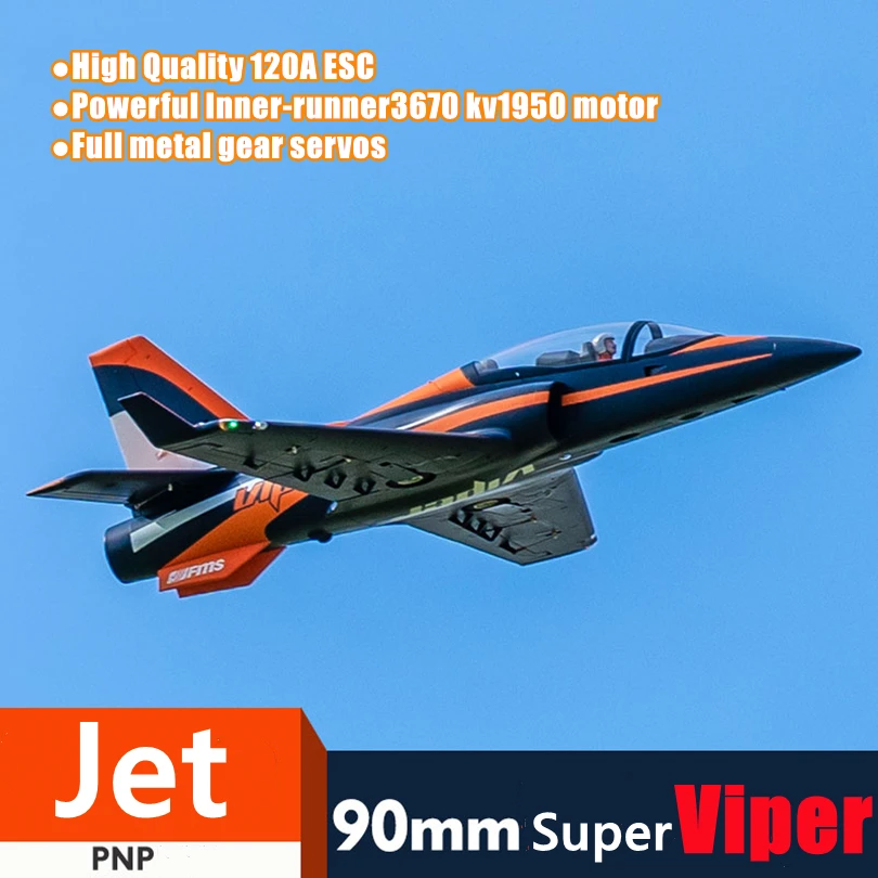 Fms 90mm super viper pnp rc avião canalizado ventilador edf jet