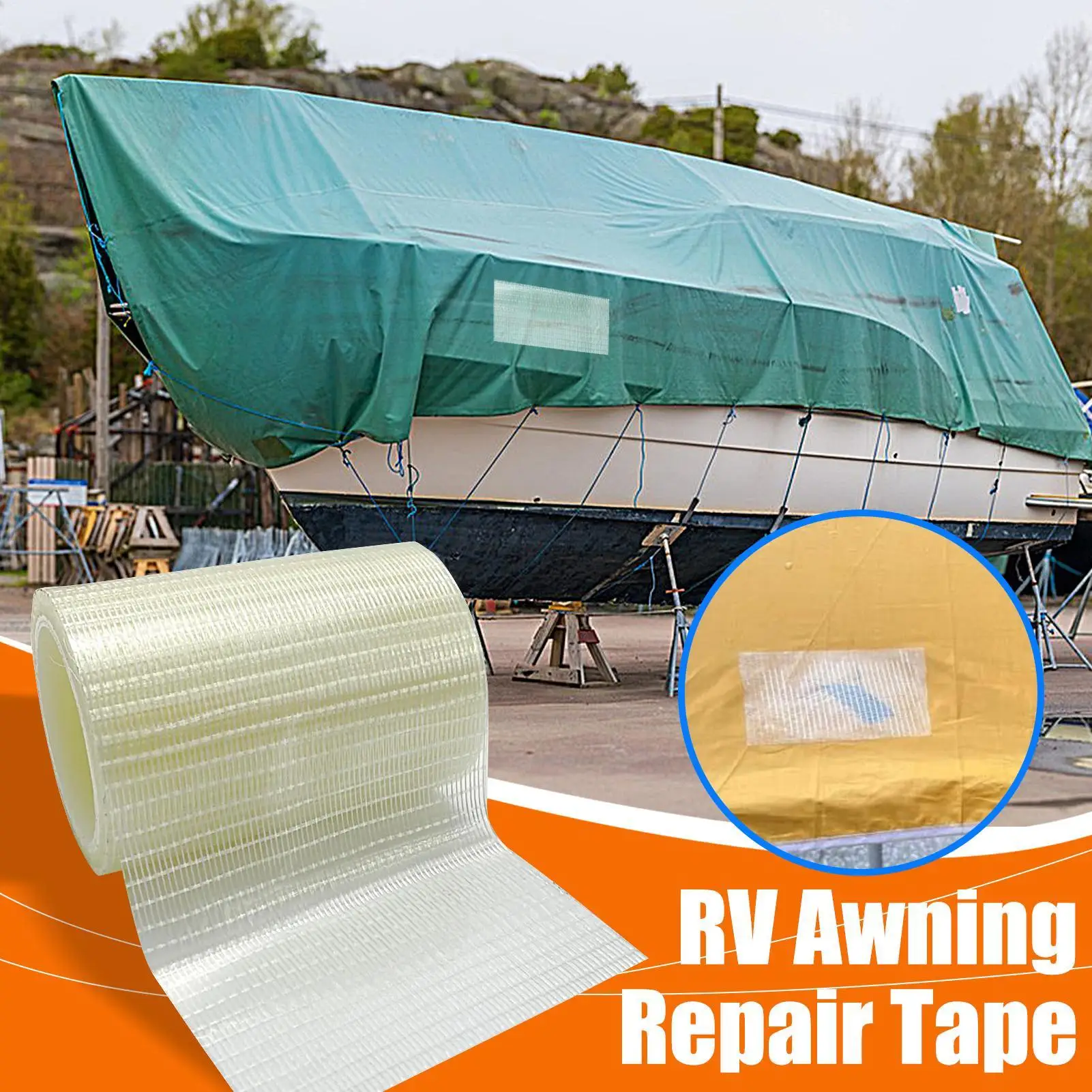 

1 roll RV Awning Repair Tape Tent Repair Tape Waterproof Repair Tape for Boat Covers Canopy Boat Covers Repair Tape Sail Tape